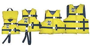 life jacket sizes