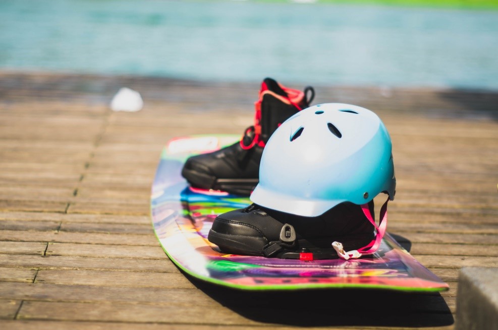 Colorful Wakeboard on Wooden Floor