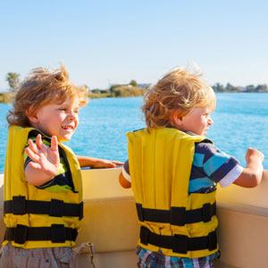 Two Kids Having Fun on Boat