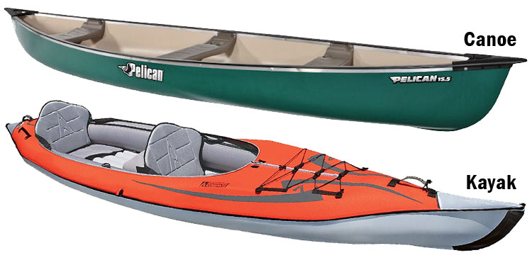 canoe kayak differences