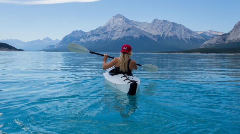 women enjoying kayak ride